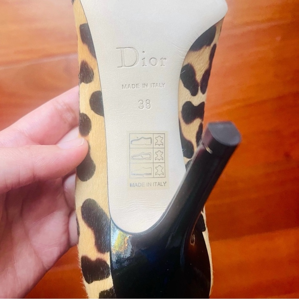 Christian Dior Peep-Toe Pump leopard 9cm heels size 38 New in the box - Picture 4 of 4